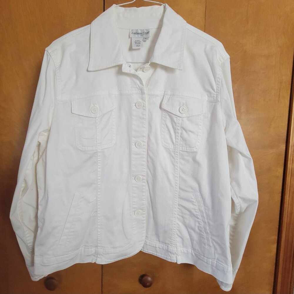 Coldwater Creek Blazer Lightweight Large Petite LP BOHO Casual Chic Coastal EUC - Picture 2 of 11